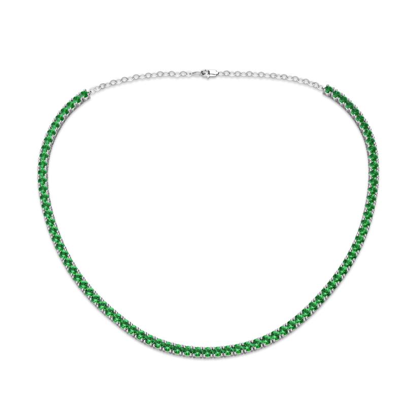 Gracelyn 2.70 mm Round Green Garnet Adjustable Tennis Necklace 