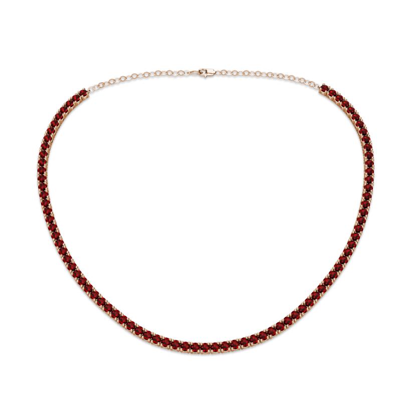 Gracelyn 2.70 mm Round Red Garnet Adjustable Tennis Necklace 