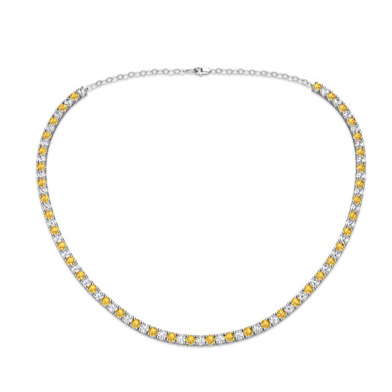 Gracelyn 2.70 mm Round Diamond and Citrine Adjustable Tennis Necklace 
