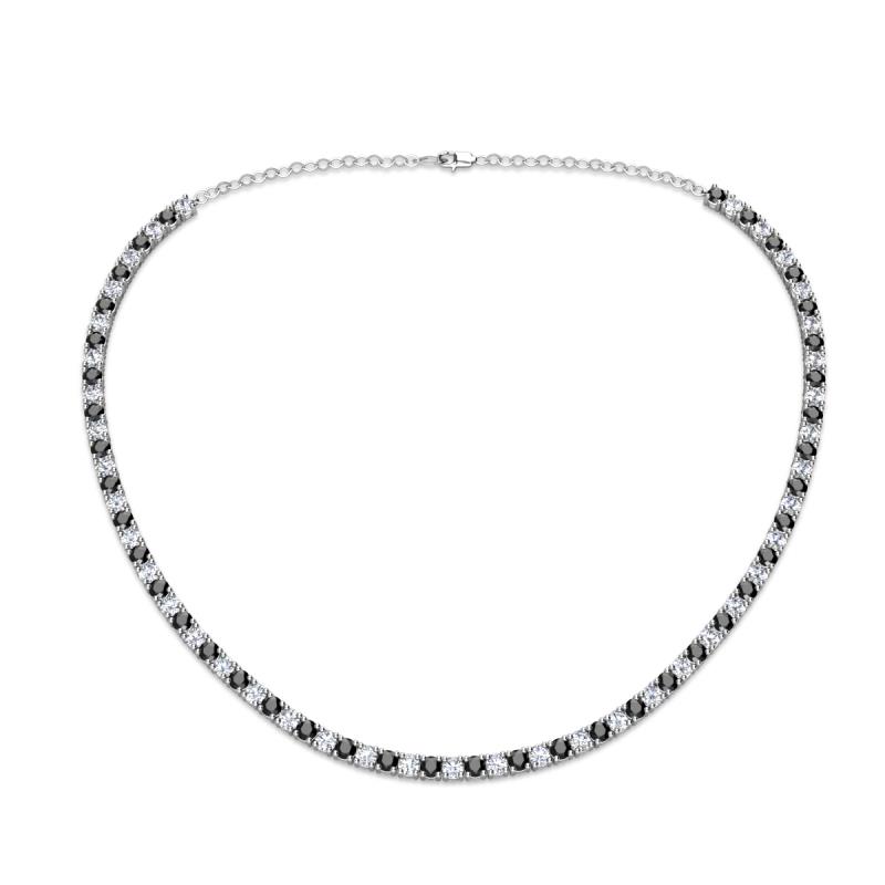 Gracelyn 2.70 mm Round Black and White Diamond Adjustable Tennis Necklace 