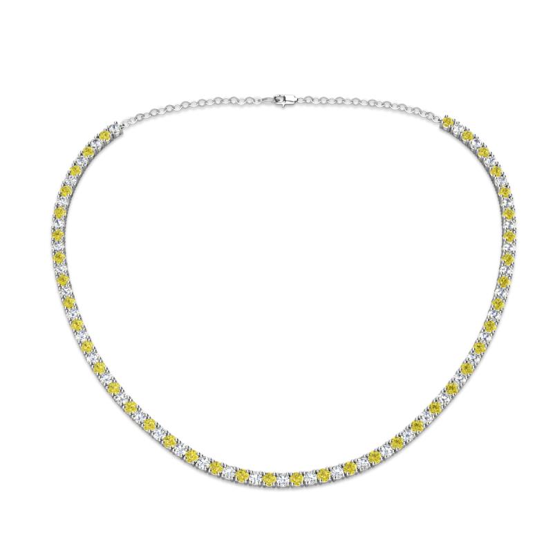 Gracelyn 2.70 mm Round Yellow and White Diamond Adjustable Tennis Necklace 
