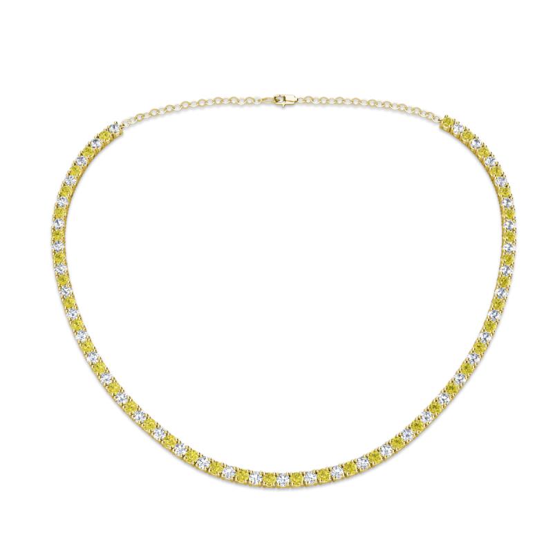 Gracelyn 2.70 mm Round Yellow and White Diamond Adjustable Tennis Necklace 