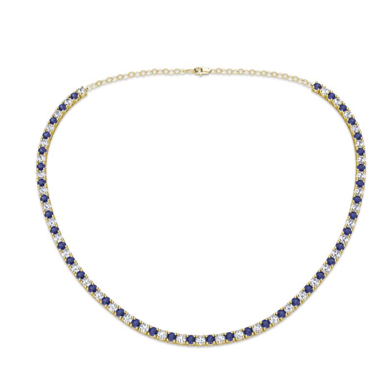 Gracelyn 2.70 mm Round Diamond and Iolite Adjustable Tennis Necklace 