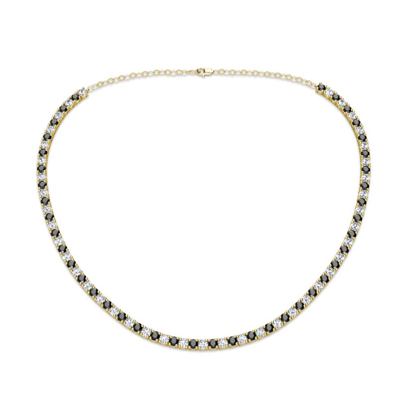 Gracelyn 2.70 mm Round Lab Grown Diamond and Black Diamond Adjustable Tennis Necklace 