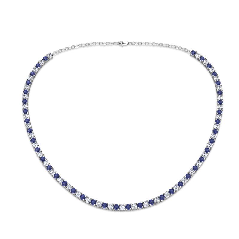 Gracelyn 2.70 mm Round Lab Grown Diamond and Iolite Adjustable Tennis Necklace 