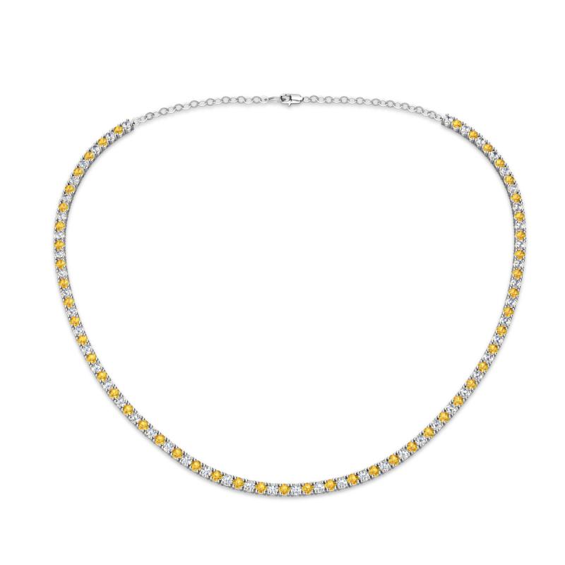 Gracelyn 2.20 mm Round Diamond and Citrine Adjustable Tennis Necklace 