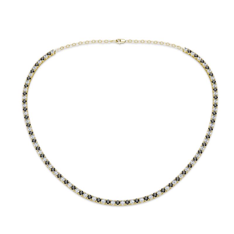 Gracelyn 2.20 mm Round Black and White Diamond Adjustable Tennis Necklace 