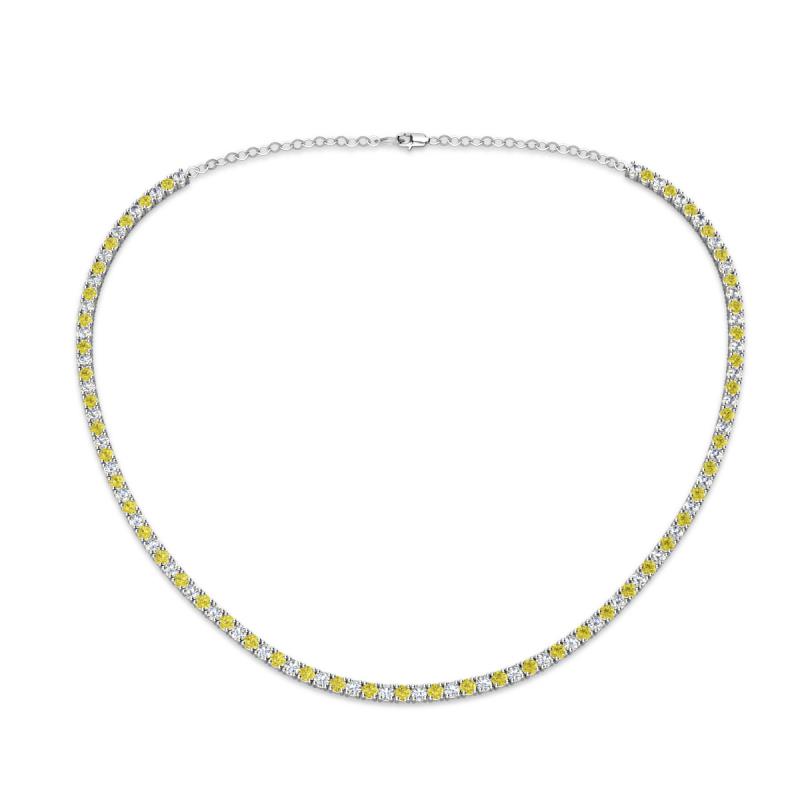 Gracelyn 2.20 mm Round Yellow and White Diamond Adjustable Tennis Necklace 