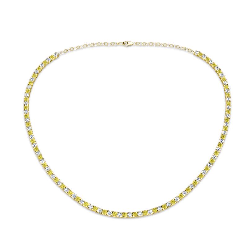 Gracelyn 2.20 mm Round Yellow and White Lab Grown Diamond Adjustable Tennis Necklace 