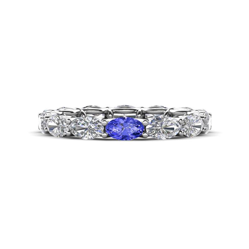 Madison 5x3 mm Oval Diamond and Tanzanite Eternity Band 