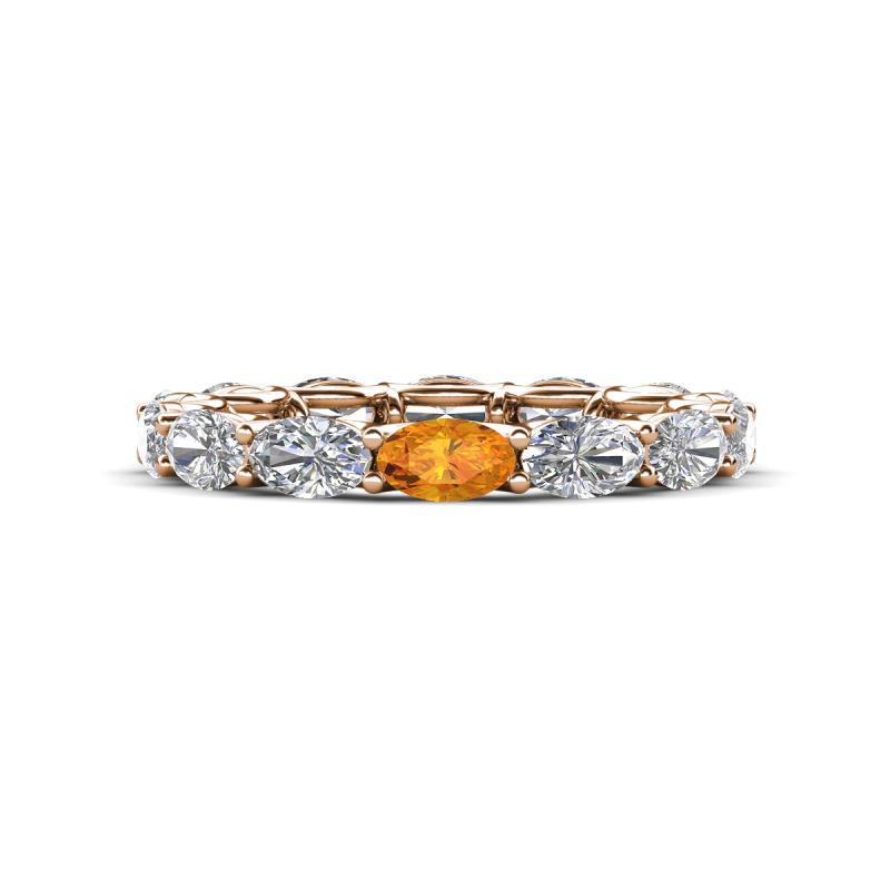 Madison 5x3 mm Oval Diamond and Citrine Eternity Band 