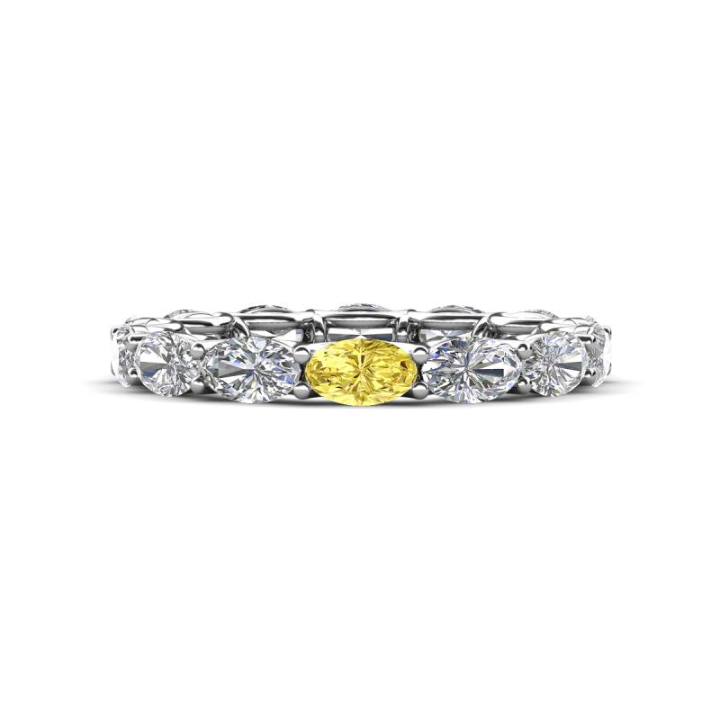 Madison 5x3 mm Oval Diamond and Yellow Sapphire Eternity Band 