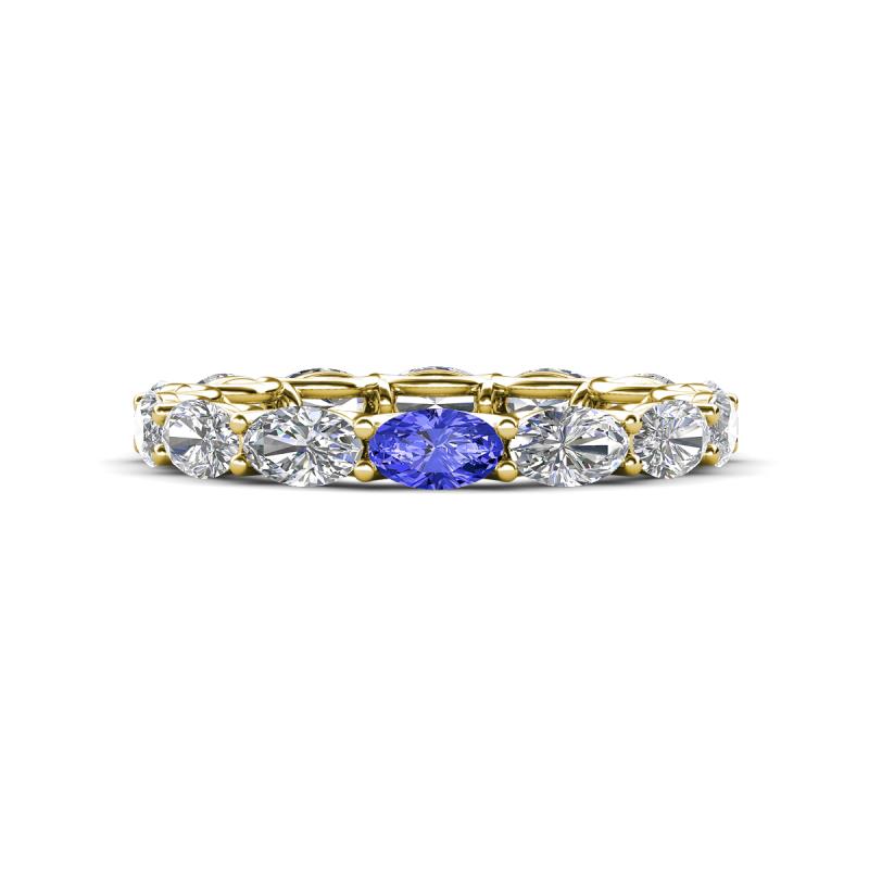 Madison 5x3 mm Oval Diamond and Tanzanite Eternity Band 