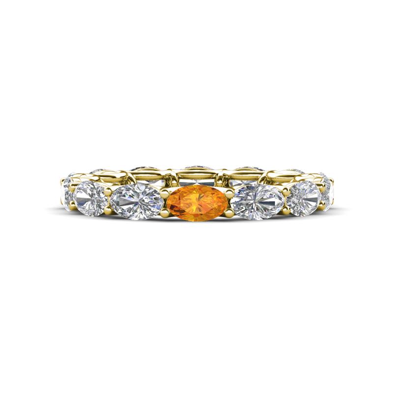 Madison 5x3 mm Oval Lab Grown Diamond and Citrine Eternity Band 