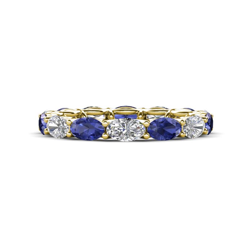 Madison 5x3 mm Oval Diamond and Iolite Eternity Band 