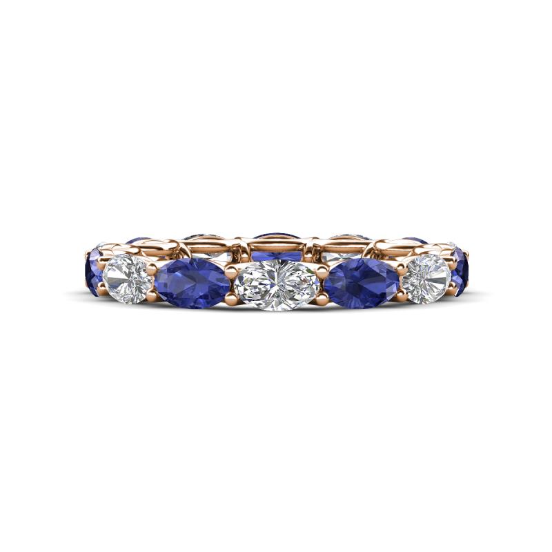 Madison 5x3 mm Oval Diamond and Iolite Eternity Band 