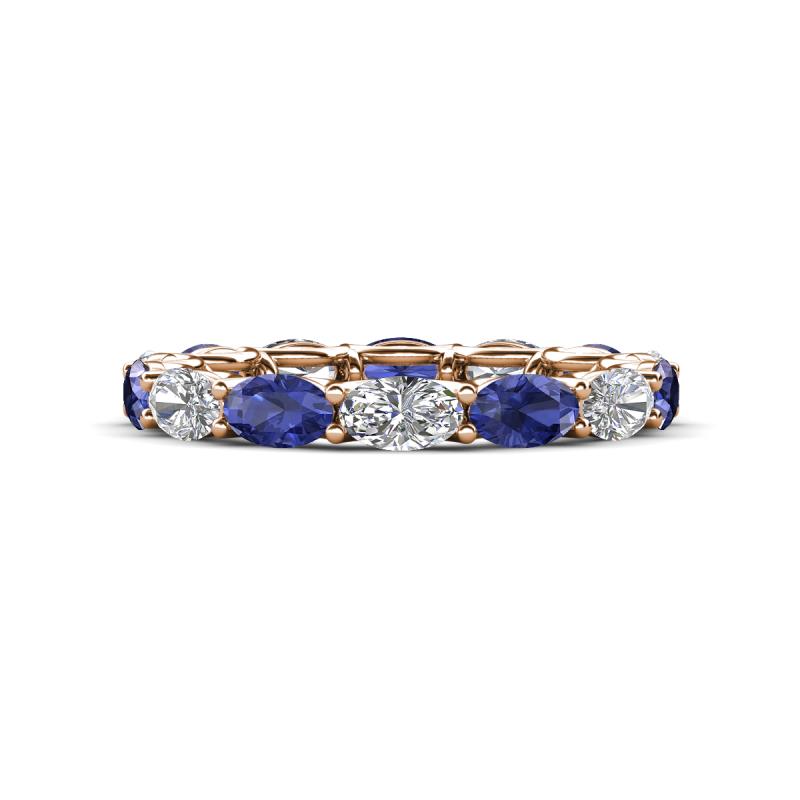 Madison 5x3 mm Oval Diamond and Iolite Eternity Band 