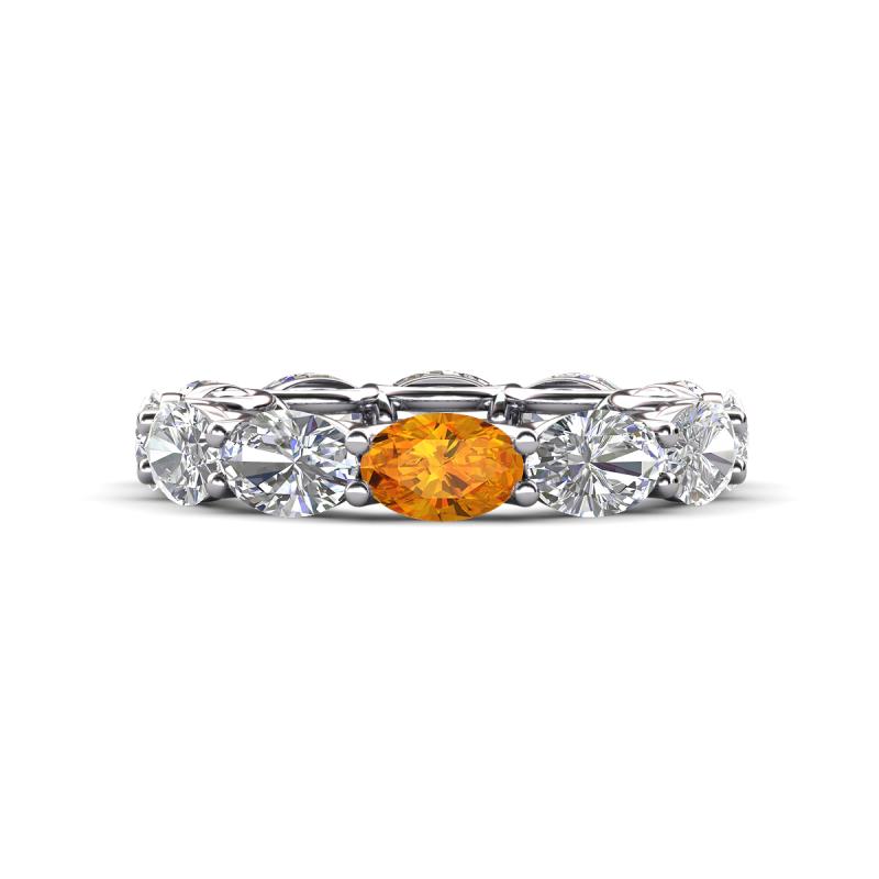 Madison 6x4 mm Oval Diamond and Citrine Eternity Band 