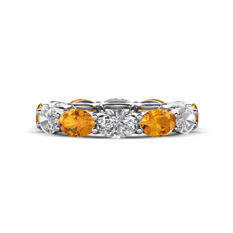 Madison 6x4 mm Oval Diamond and Citrine Eternity Band 