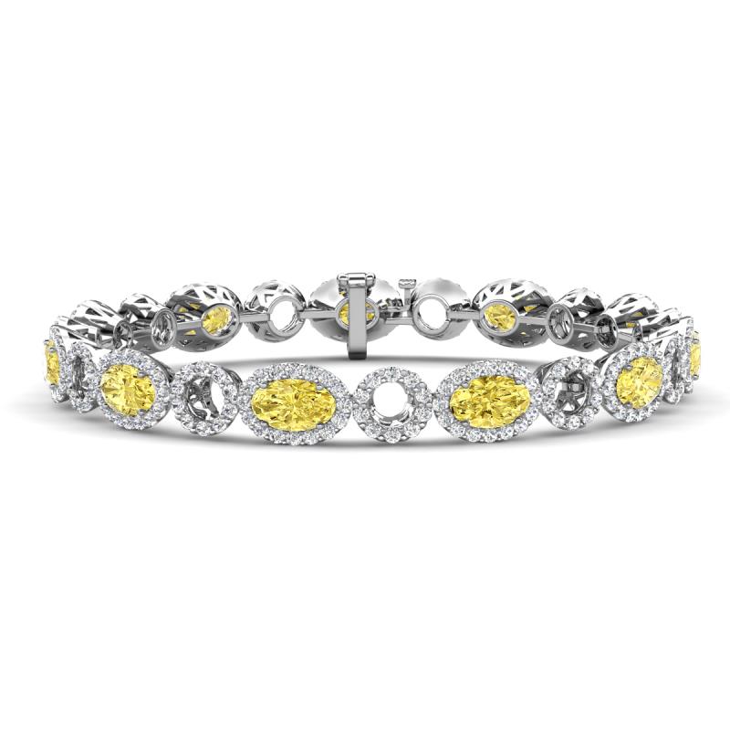 Lyann Oval Yellow Sapphire and Round Diamond Eternity Tennis Bracelet 