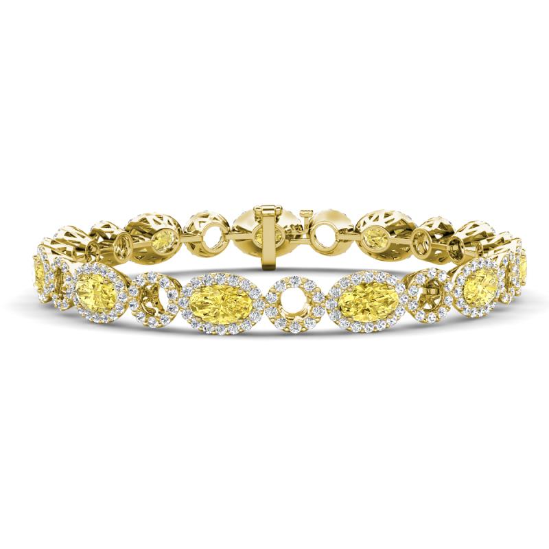 Lyann Oval Yellow Sapphire and Round Diamond Eternity Tennis Bracelet 