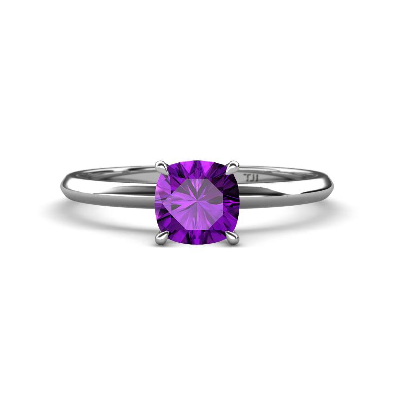 Elodie 6.00 mm Cushion Amethyst Solitaire Engagement Ring 