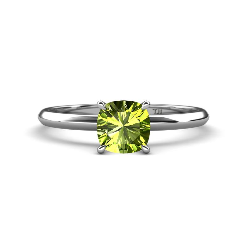 Elodie 6.00 mm Cushion Peridot Solitaire Engagement Ring 