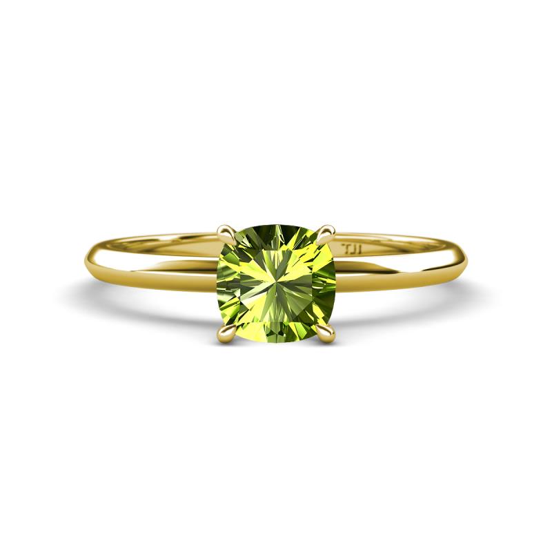 Elodie 6.00 mm Cushion Peridot Solitaire Engagement Ring 