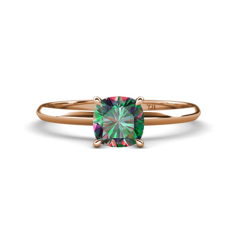 Elodie 6.00 mm Cushion Lab Created Alexandrite Solitaire Engagement Ring 