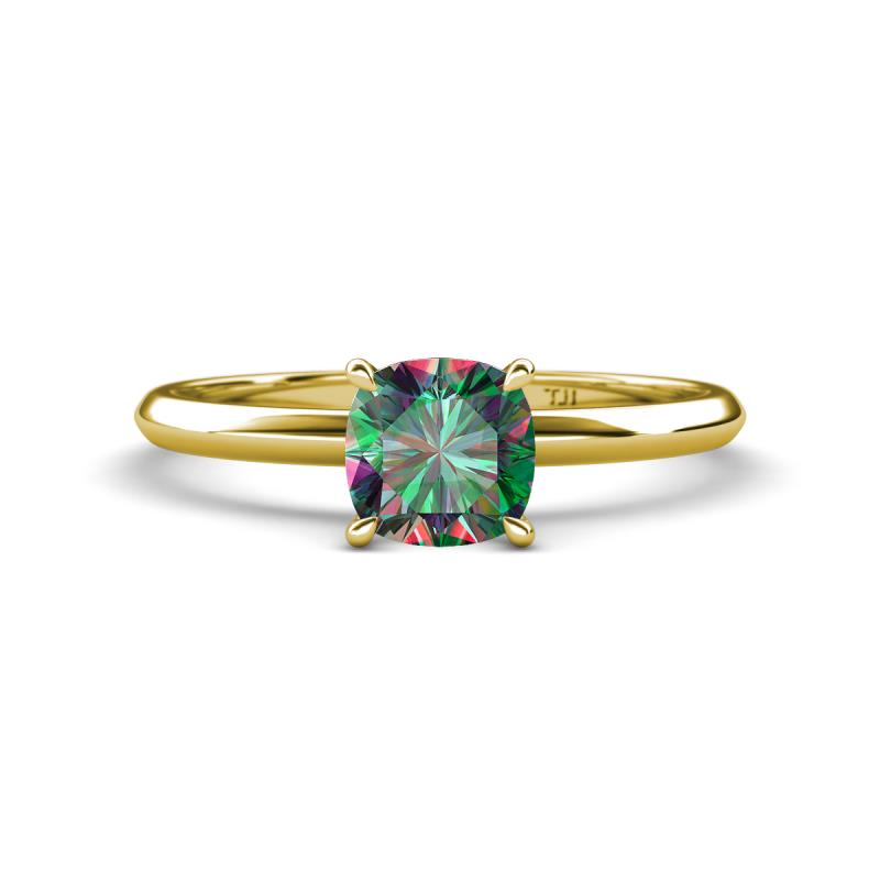 Elodie 6.00 mm Cushion Lab Created Alexandrite Solitaire Engagement Ring 