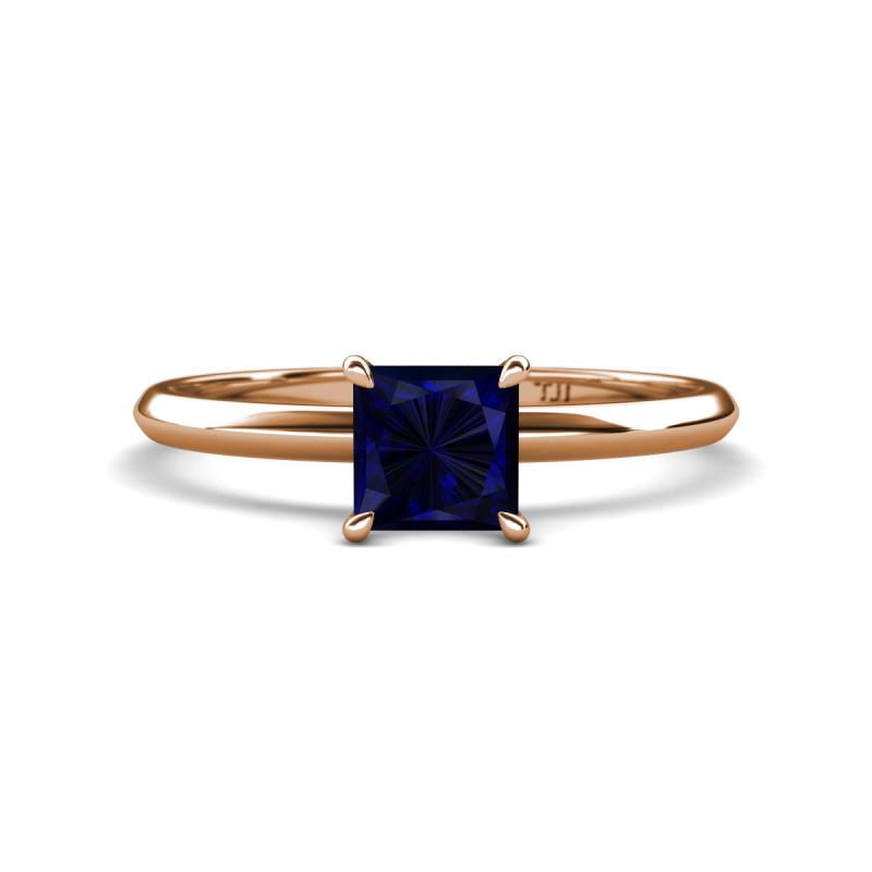 Elodie 6.00 mm Princess Lab Created Blue Sapphire Solitaire Engagement Ring 