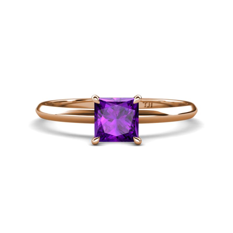 Elodie 6.00 mm Princess Amethyst Solitaire Engagement Ring 