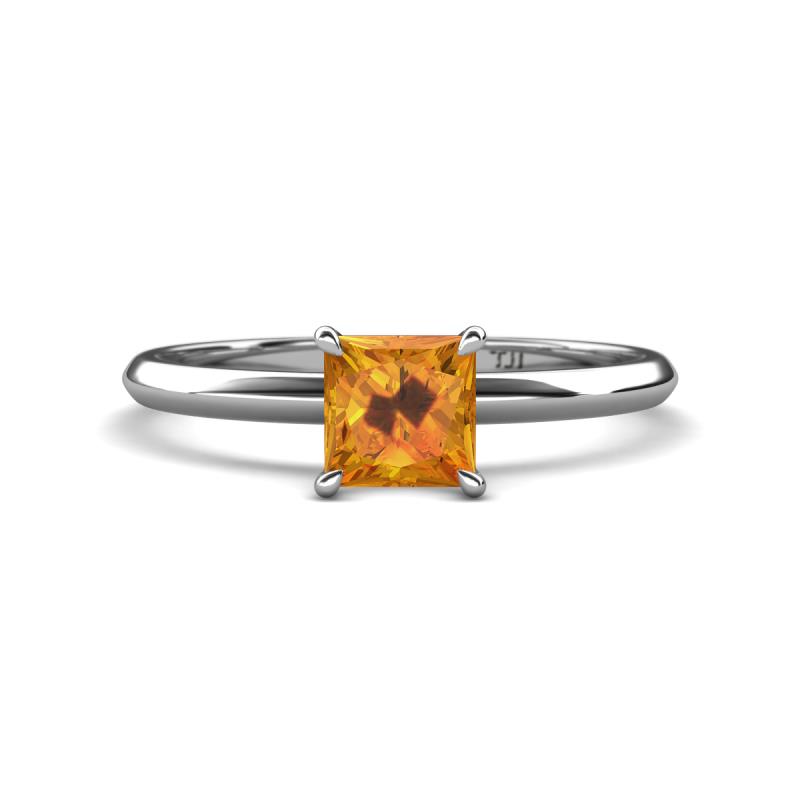 Elodie 6.00 mm Princess Citrine Solitaire Engagement Ring 