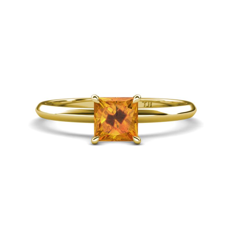 Elodie 6.00 mm Princess Citrine Solitaire Engagement Ring 