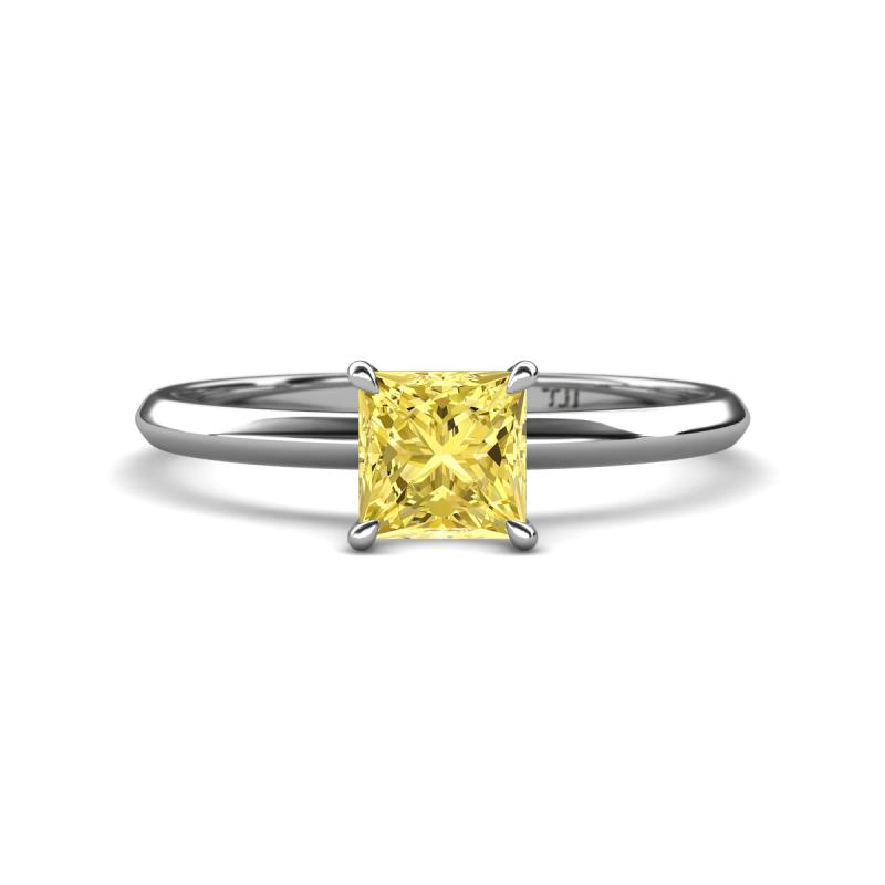 Elodie 6.00 mm Princess Lab Created Yellow Sapphire Solitaire Engagement Ring 