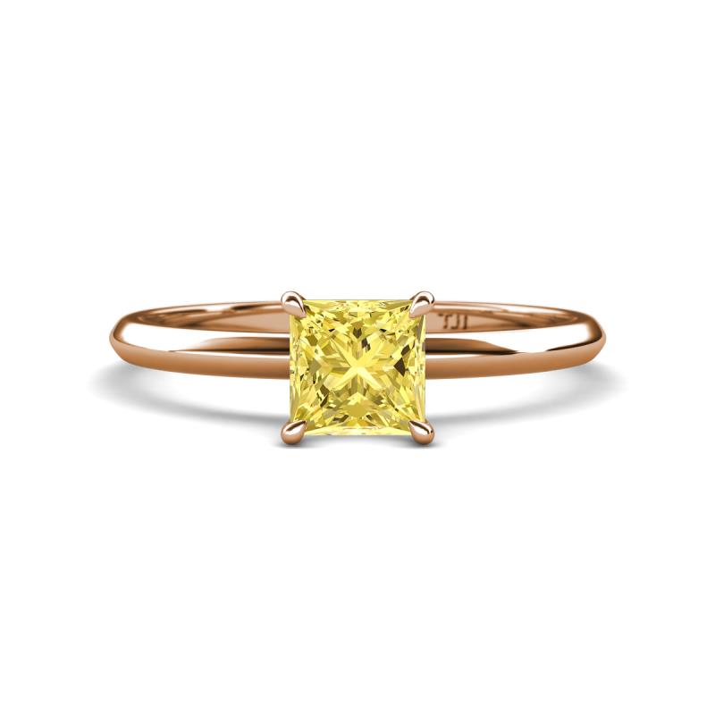 Elodie 6.00 mm Princess Lab Created Yellow Sapphire Solitaire Engagement Ring 