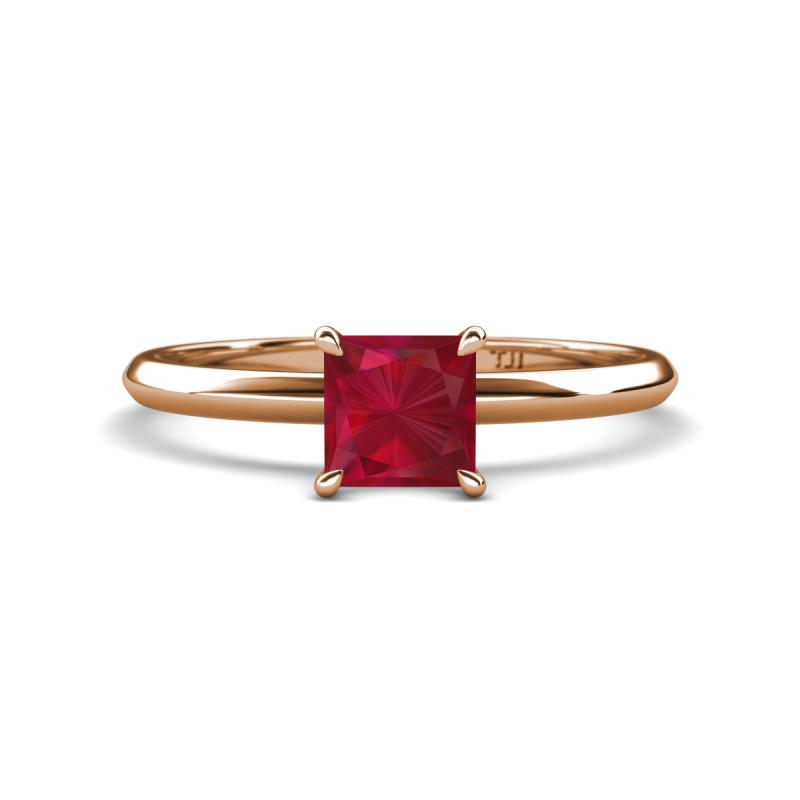 Elodie 6.00 mm Princess Lab Created Ruby Solitaire Engagement Ring 