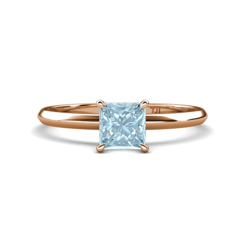 Elodie 6.00 mm Princess Aquamarine Solitaire Engagement Ring 