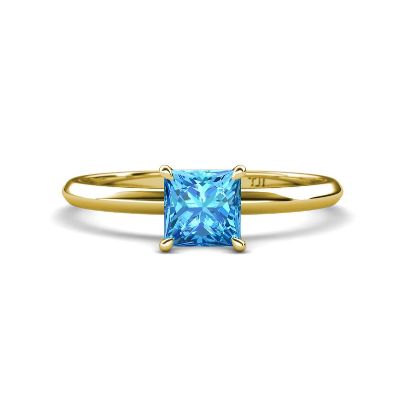 Elodie 6.00 mm Princess Blue Topaz Solitaire Engagement Ring 