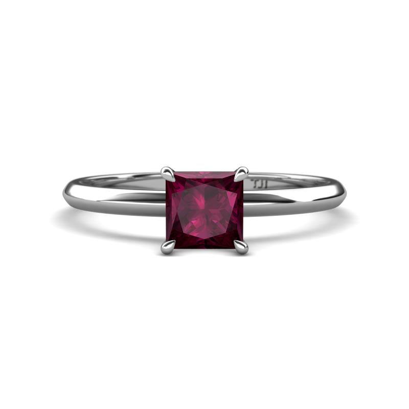 Elodie 6.00 mm Princess Rhodolite Garnet Solitaire Engagement Ring 