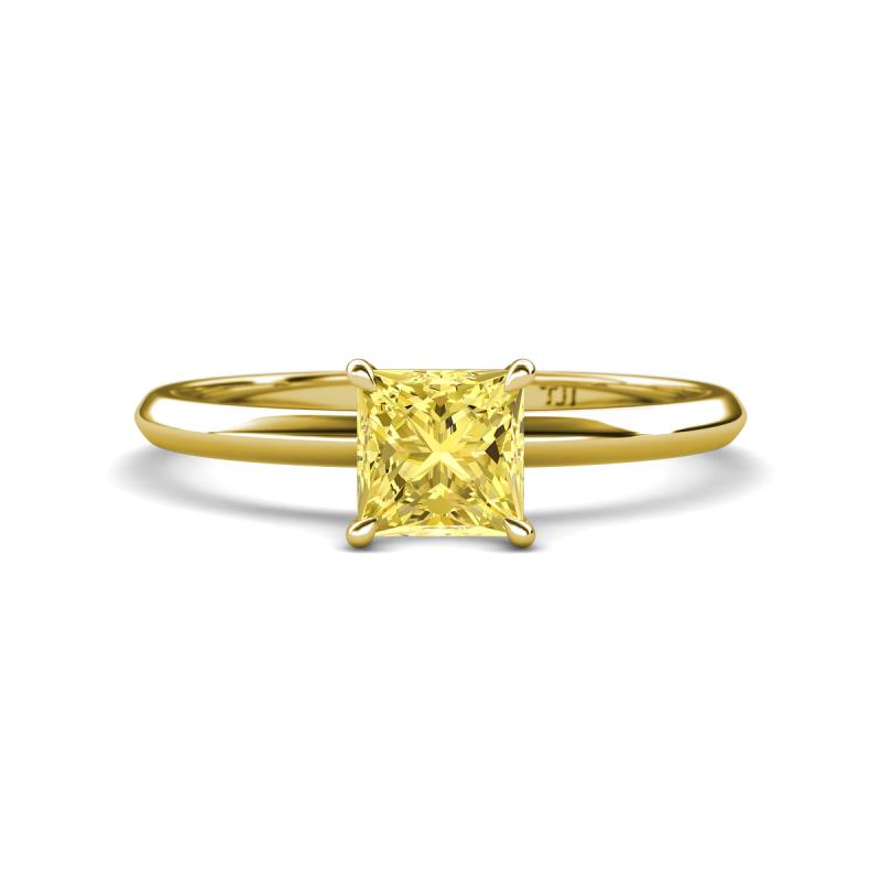 Elodie 6.00 mm Princess Lab Created Yellow Sapphire Solitaire Engagement Ring 