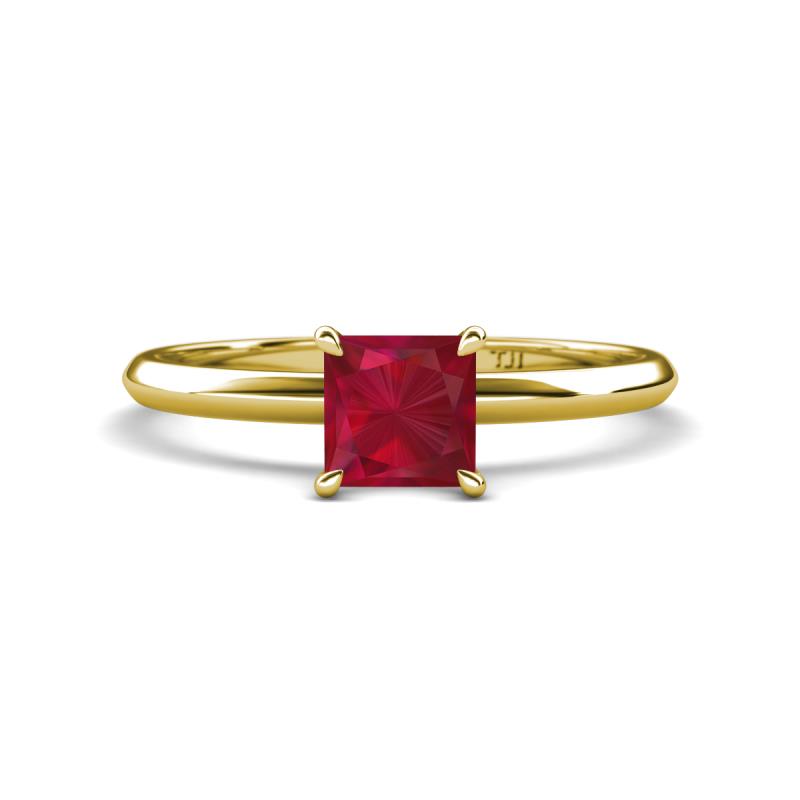 Elodie 6.00 mm Princess Lab Created Ruby Solitaire Engagement Ring 