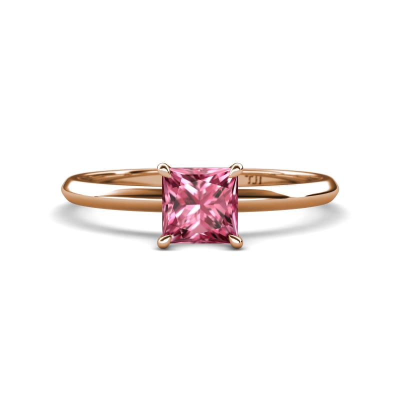 Elodie 6.00 mm Princess Pink Tourmaline Solitaire Engagement Ring 