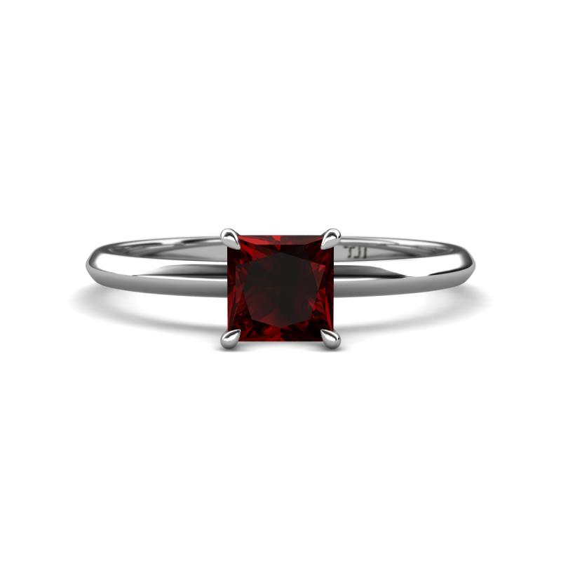 Elodie 6.00 mm Princess Red Garnet Solitaire Engagement Ring 