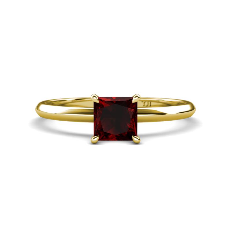 Elodie 6.00 mm Princess Red Garnet Solitaire Engagement Ring 