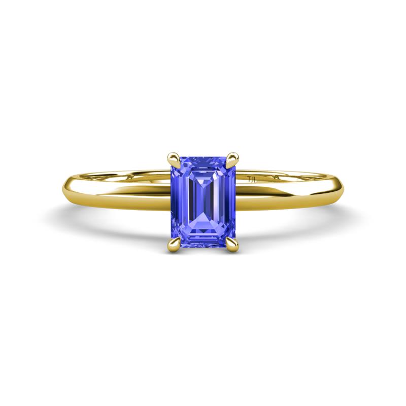 Elodie 7x5 mm Emerald Cut Tanzanite Solitaire Engagement Ring 