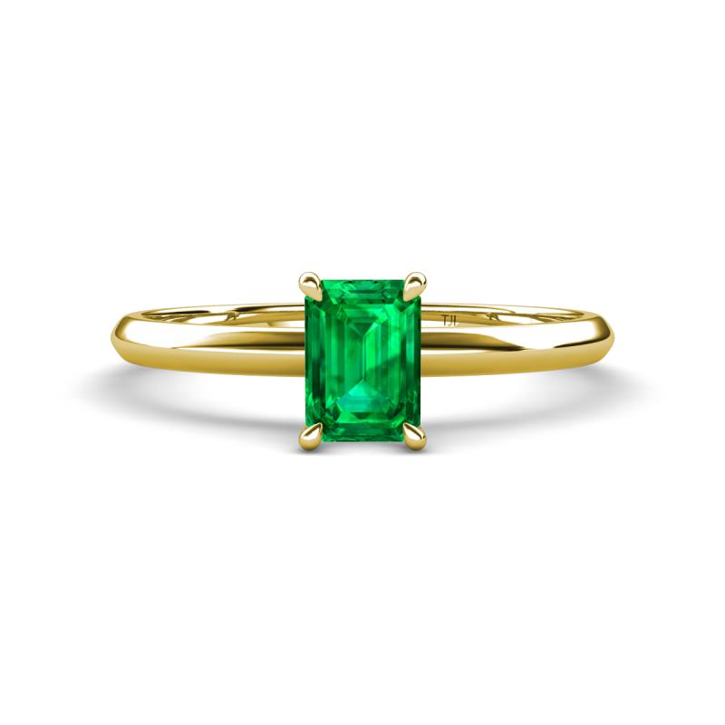 Elodie 7x5 mm Emerald Cut Emerald Solitaire Engagement Ring 