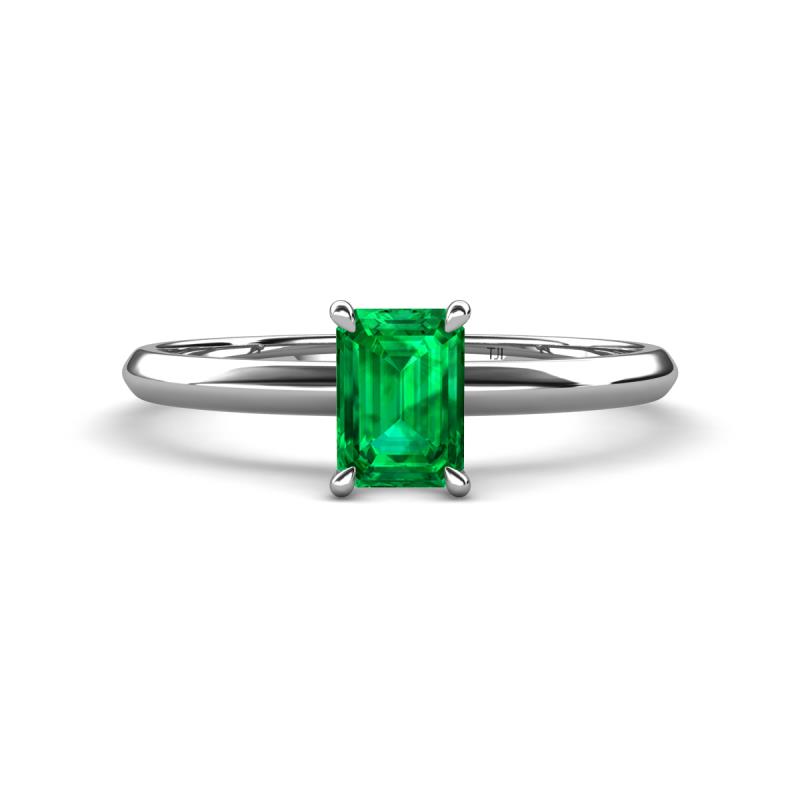 Elodie 7x5 mm Emerald Cut Emerald Solitaire Engagement Ring 