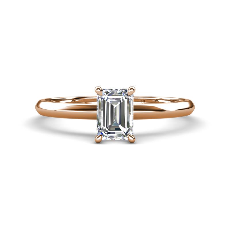 Elodie 7x5 mm Emerald Cut Forever Brilliant Moissanite Solitaire Engagement Ring 