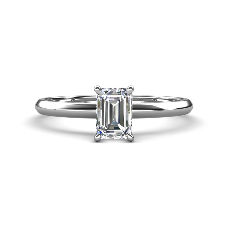 Elodie 7x5 mm Emerald Cut Forever One Moissanite Solitaire Engagement Ring 